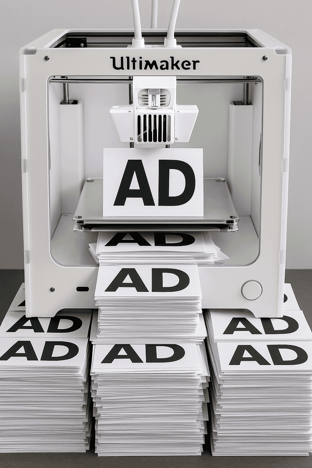 A 3D printer printing ADs